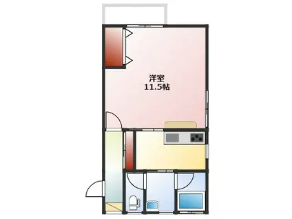 ベルパーチI(1K/1階)の間取り写真