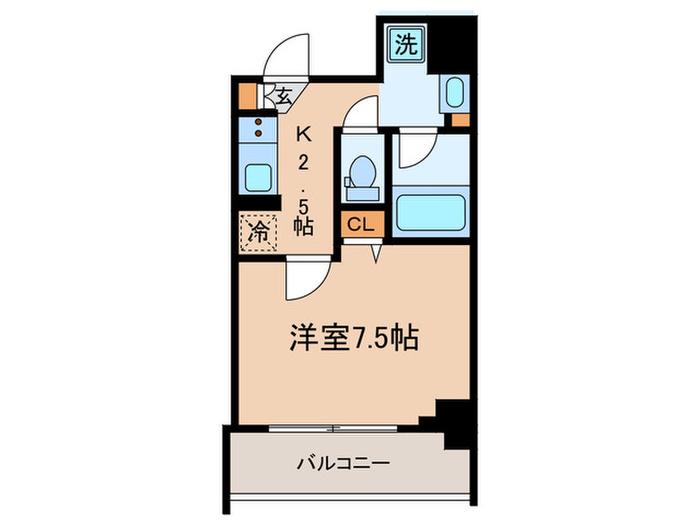 S-RESIDENCE新宿早稲田AVELIS(1K/8階)の間取り写真