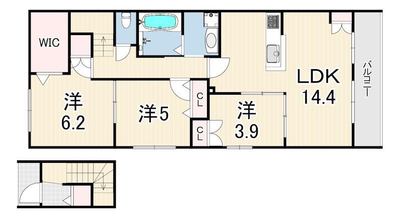 BELLE MAISON星陵台(3LDK/2階)の間取り写真