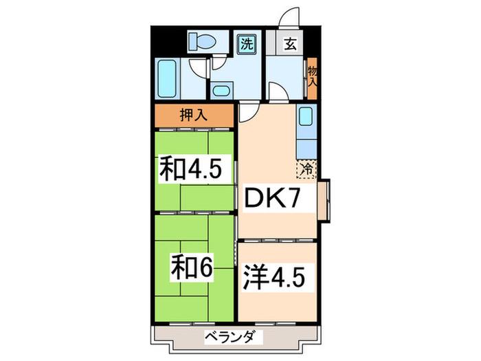 ストーク中島(3DK/7階)の間取り写真