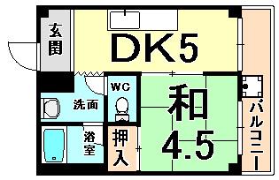 エメラルド立花PARTII(1DK/3階)の間取り写真