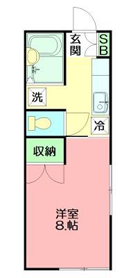 シティハイツ平塚(1K/2階)の間取り写真