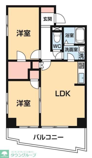 ISM八王子(2LDK/6階)の間取り写真