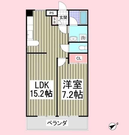 ファーストヒルズI(1LDK/3階)の間取り写真
