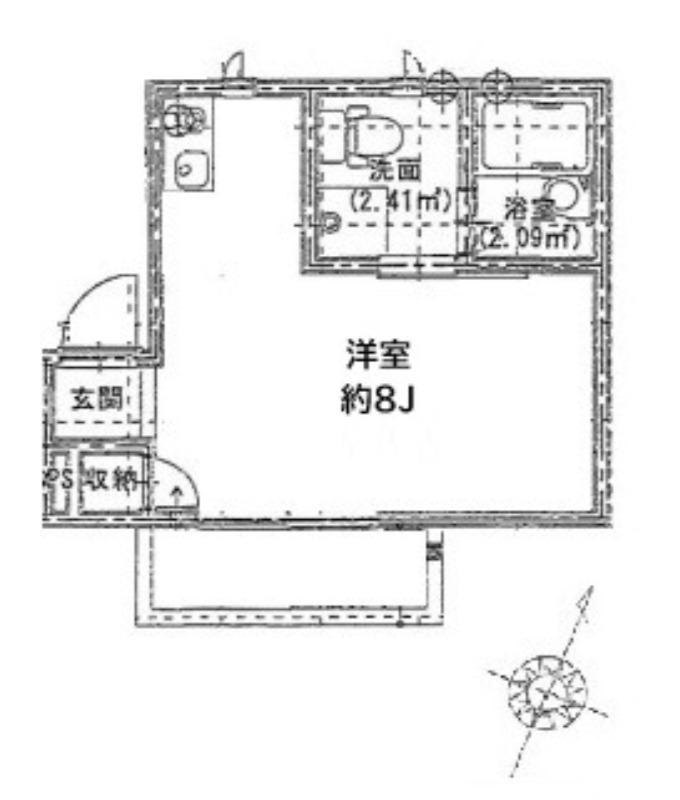 プログレス(ワンルーム/2階)の間取り写真