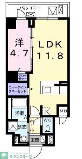 ローヤルマンション(1LDK/2階)の間取り写真