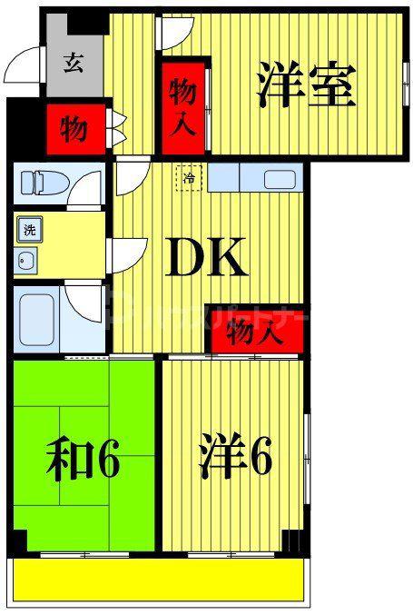 加藤マンション(3LDK/3階)の間取り写真