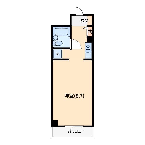 CASSIA南浦和(1K/7階)の間取り写真