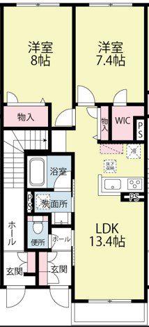 AMBIERA(2LDK/1階)の間取り写真