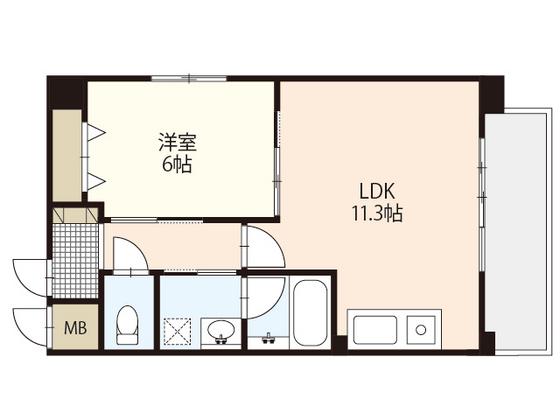 コリエンテ大宮(1LDK/3階)の間取り写真