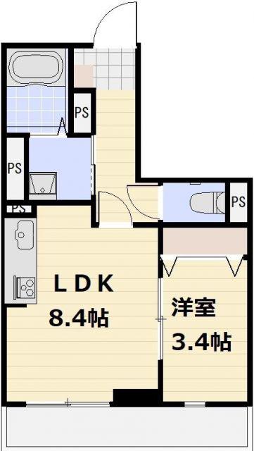 スマートグラン浦和岸町(1LDK/1階)の間取り写真