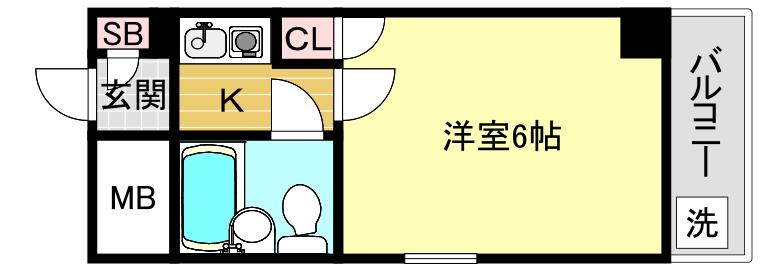 アーバン上甲子園(1K/2階)の間取り写真