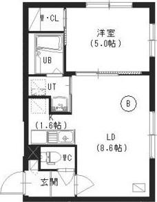 アルキオーネ菊水(1LDK/2階)の間取り写真