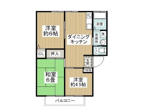 サンビレッヂ新和(3DK/2階)の間取り写真