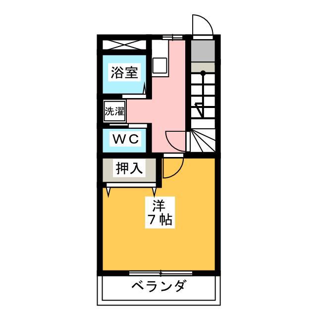 パークハイツII(1K/2階)の間取り写真