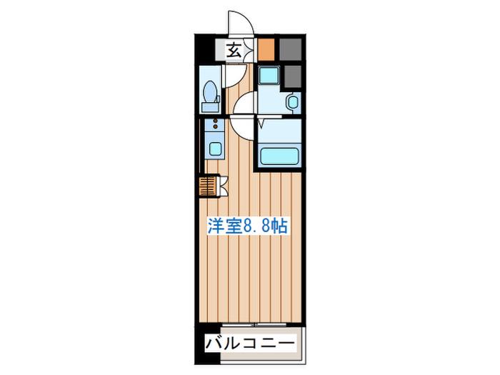ラピスラズリ上杉(ワンルーム/2階)の間取り写真
