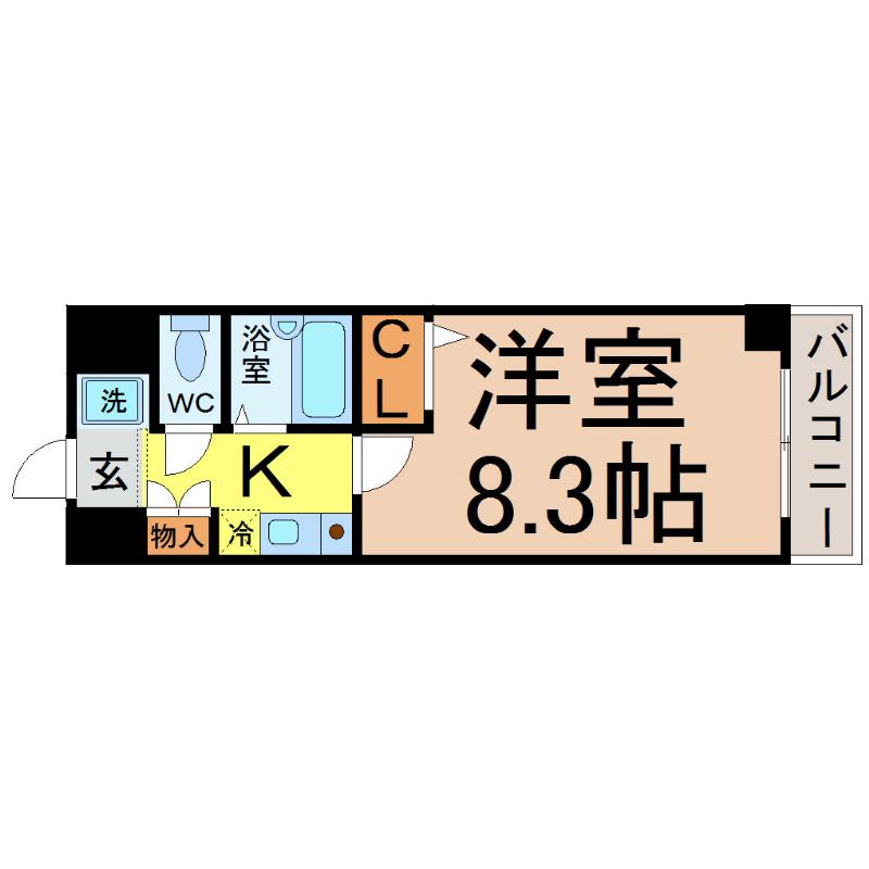HOMES伊勢山(1K/6階)の間取り写真