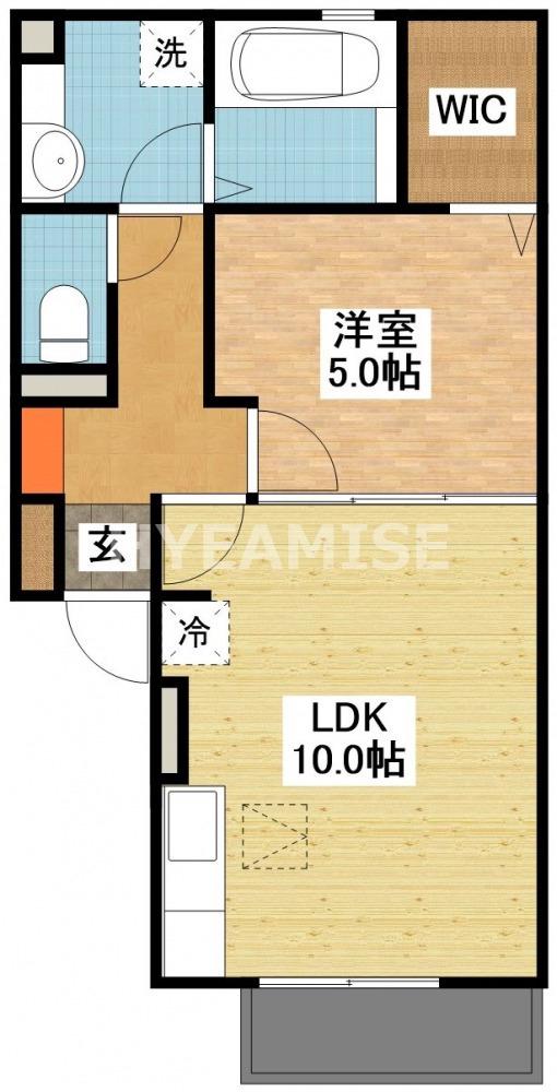 リッチジャスミン(1LDK/2階)の間取り写真
