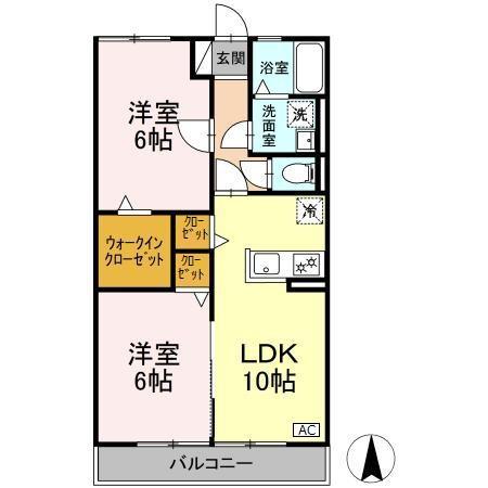 サンパティーク・T(2LDK/1階)の間取り写真