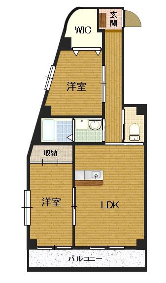 ファミーユ戸田(2LDK/2階)の間取り写真