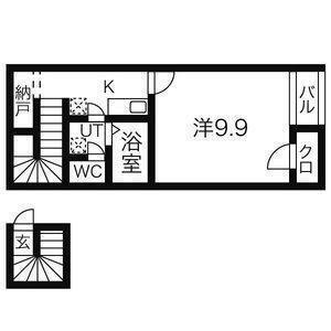 プランドール杜(1K/2階)の間取り写真