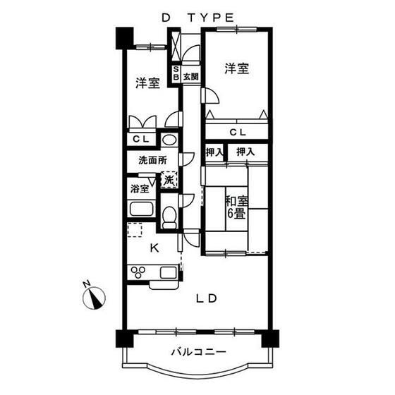 アーバンパーク柏(3LDK/2階)の間取り写真