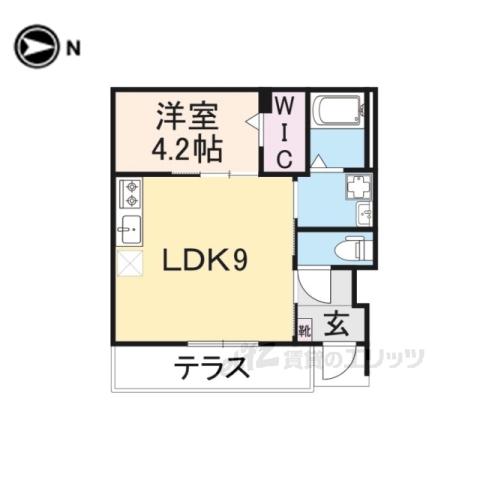 ボヌールQ2(1LDK/1階)の間取り写真