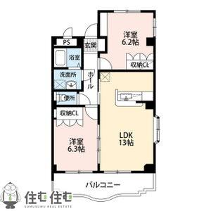 F・ロッシュ(2LDK/3階)の間取り写真