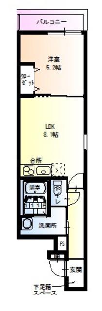 フジパレス西加賀屋V番館(1LDK/1階)の間取り写真