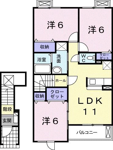 パルティール(3LDK/2階)の間取り写真