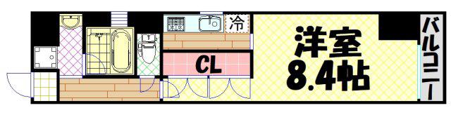 KAISEI本町(1K/11階)の間取り写真
