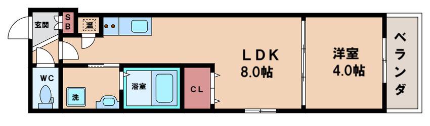 F ASECIA ENIF(1LDK/2階)の間取り写真
