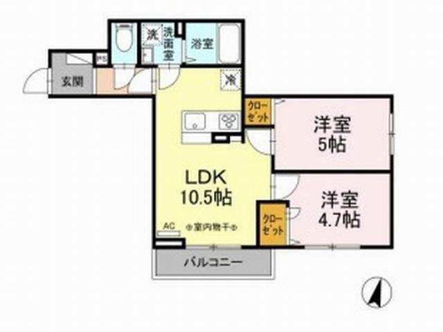 GARDEN大黒屋(2LDK/2階)の間取り写真