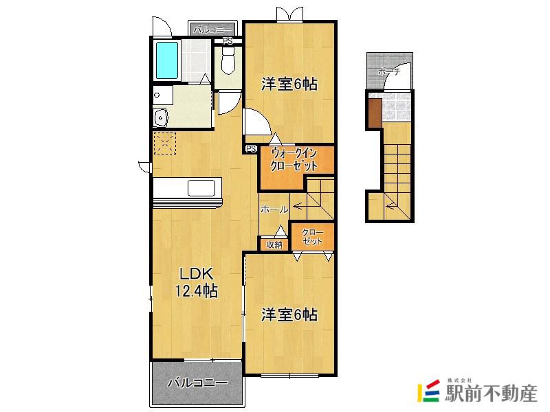 ラフレシールベルメゾンB(2LDK/2階)の間取り写真