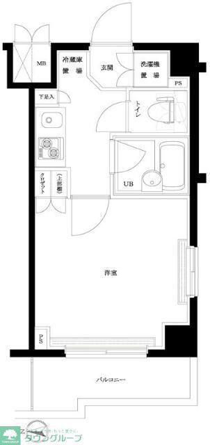 ルーブル武蔵新城(1K/5階)の間取り写真