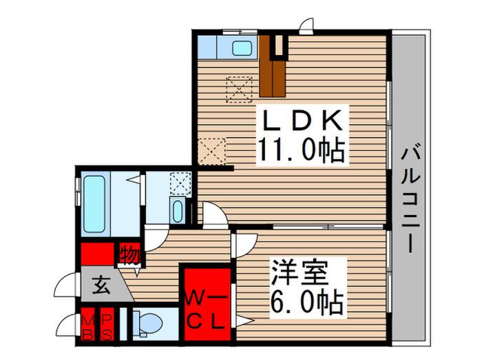 エスペランサ(1LDK/2階)の間取り写真