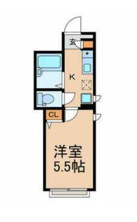 プレジオII(1K/2階)の間取り写真