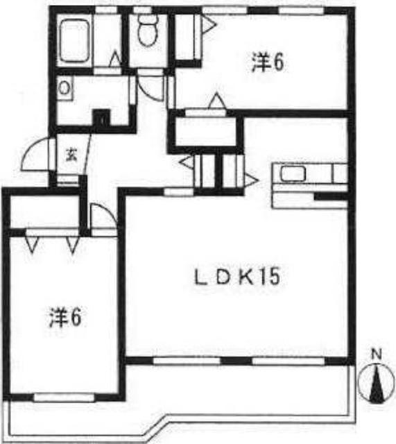 プレジール藤が丘(2LDK/2階)の間取り写真