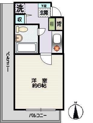 クリオ藤が丘壱番館(1K/1階)の間取り写真