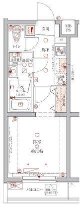 クレヴィスタ常盤台(1K/4階)の間取り写真