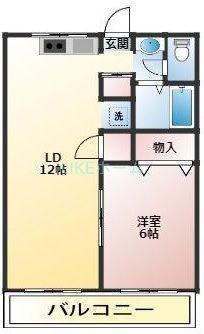 トマトハイツ(1LDK/2階)の間取り写真