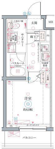 クレヴィスタ井荻(1K/5階)の間取り写真