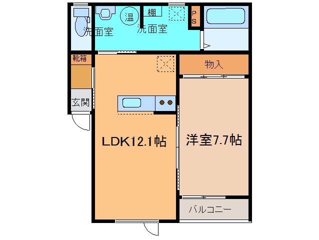TOWN西5南17ベリーIIA(1LDK/3階)の間取り写真