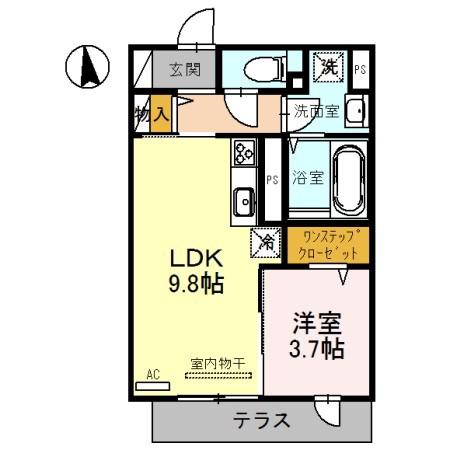 サニーコート(1LDK/1階)の間取り写真
