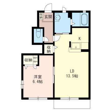 パストラルI(1LDK/1階)の間取り写真