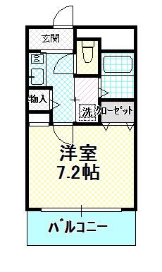 アレグリアプレイス熊取(1K/2階)の間取り写真