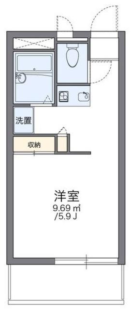 レオパレスけやき(1K/1階)の間取り写真
