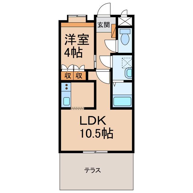 アクアマリンK(1LDK/1階)の間取り写真