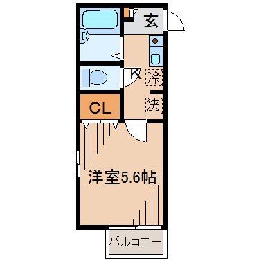 エムボナールII(1K/2階)の間取り写真