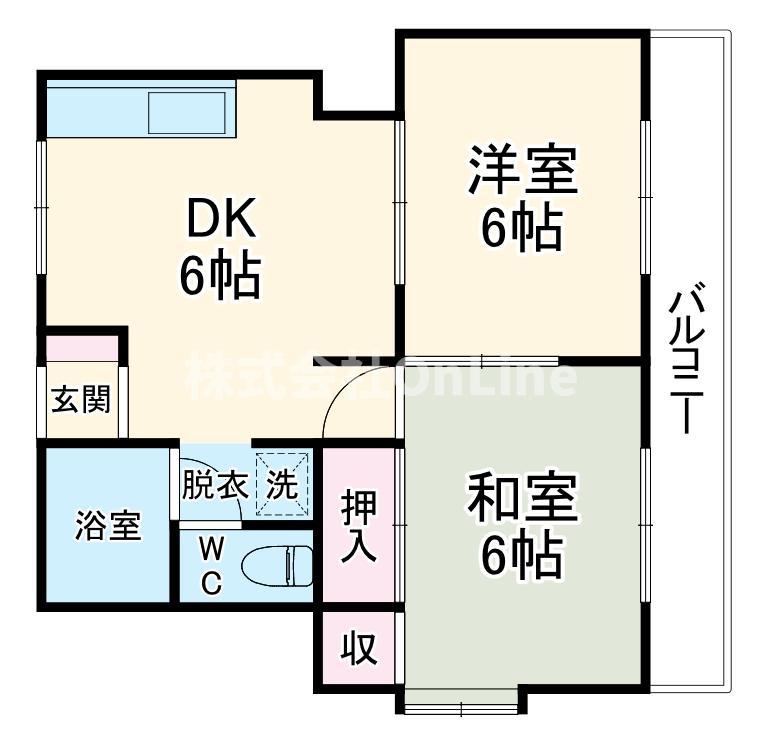 マツラハイツ(2DK/1階)の間取り写真